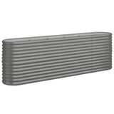 Boîte de planification Vidaxl 224x40x68 cm en poudre-gris en acier recouvert