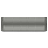 Boîte de planification Vidaxl 224x40x68 cm en poudre-gris en acier recouvert