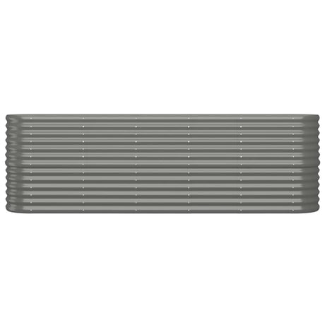 Boîte de planification Vidaxl 224x40x68 cm en poudre-gris en acier recouvert