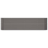 Boîte de planification de Vidaxl 260x40x68 cm en poudre et gris en acier recouvert