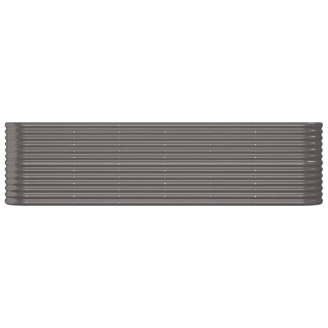 Boîte de planification de Vidaxl 260x40x68 cm en poudre et gris en acier recouvert