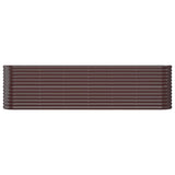 Boîte de planification Vidaxl 260x40x68 cm en poudre et en acier recouvert de marron