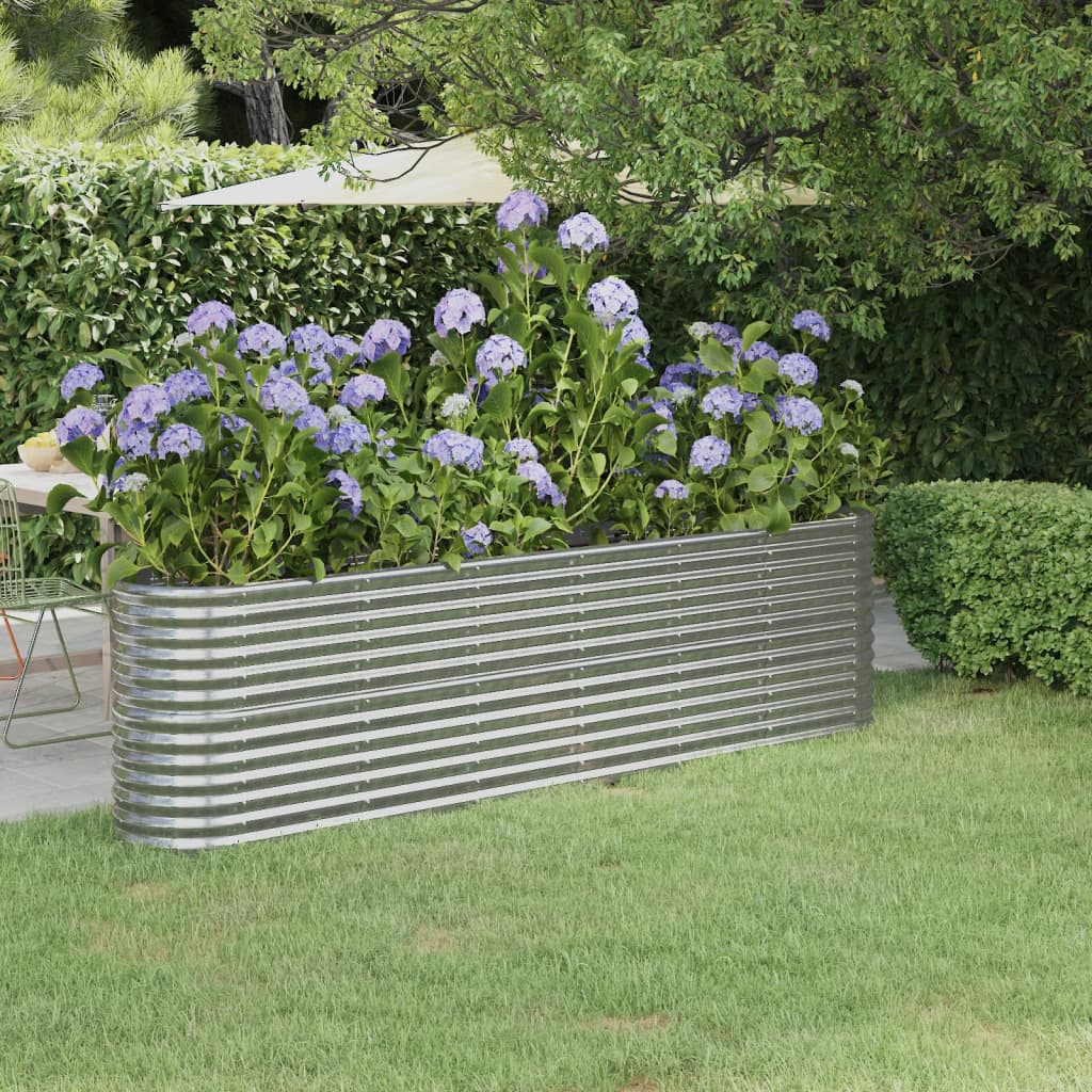 Jardinière Vidaxx 260x40x68 cm acier galvanisé couleur argent