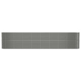 Vidaxl Planter 332x40x68 cm en poudre et gris en acier recouvert