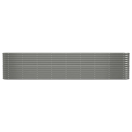 Vidaxl Planter 332x40x68 cm en poudre et gris en acier recouvert