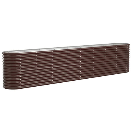 Vidaxl planteur 332x40x68 cm en poudre en poudre brun