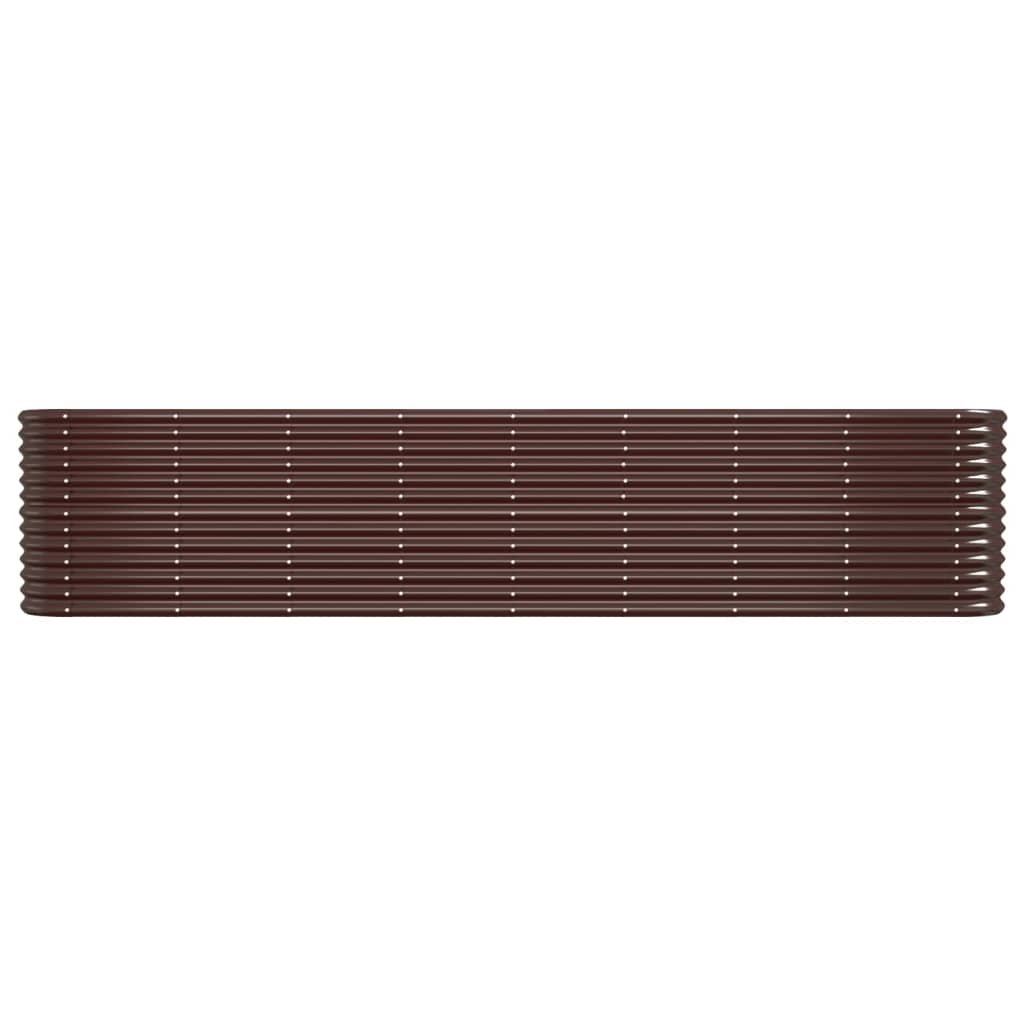 Vidaxl planteur 332x40x68 cm en poudre en poudre brun