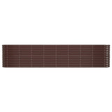 Vidaxl planteur 332x40x68 cm en poudre en poudre brun