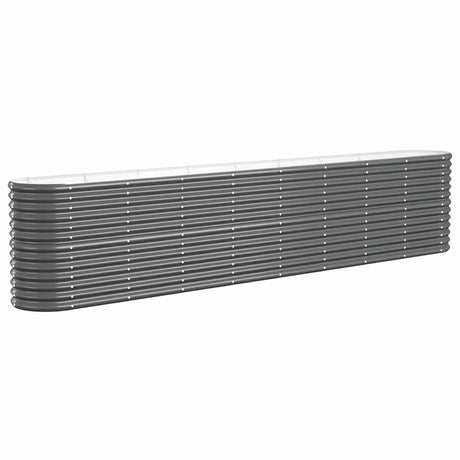 Vidaxl Planter 332x40x68 cm en poudre à anthracite en acier recouvert de