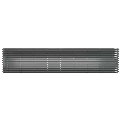 Vidaxl Planter 332x40x68 cm en poudre à anthracite en acier recouvert de