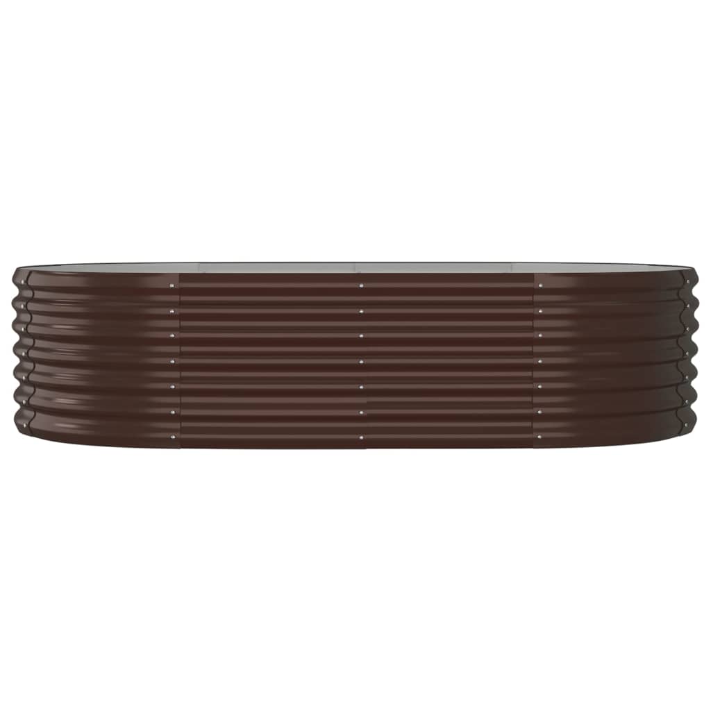 Boîte de planification de Vidaxl 152x80x36 cm en poudre et en acier recouvert de brun