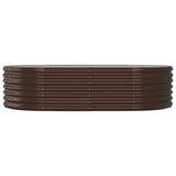 Boîte de planification de Vidaxl 152x80x36 cm en poudre et en acier recouvert de brun