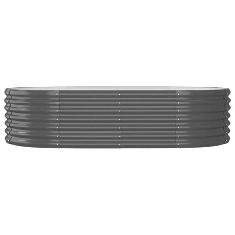 Vidaxl Planter 152x80x36 cm en poudre et en acier recouvert d'anthracite -colored