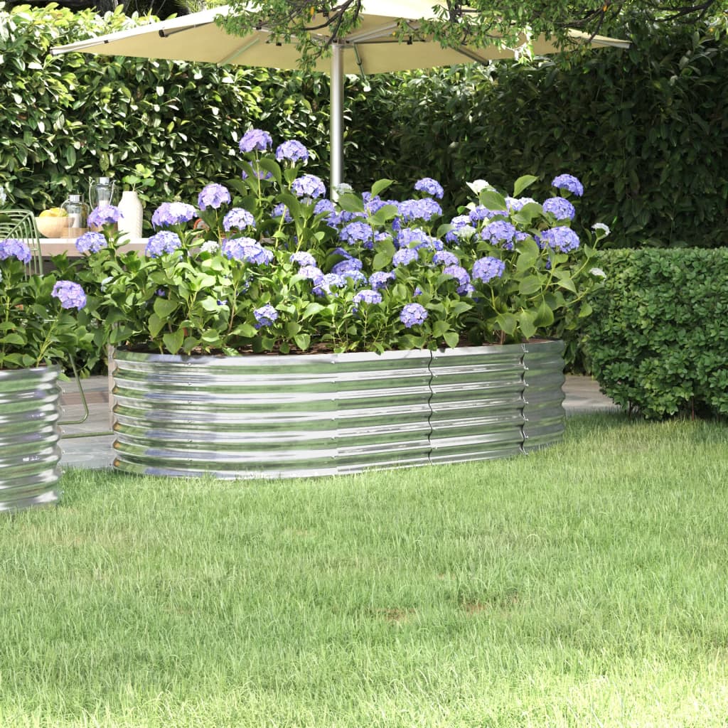 Jardinière Vidaxx 152x80x36 cm acier galvanisé couleur argent