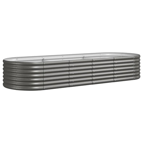 Boîte de planification de Vidaxl 224x80x36 cm en poudre et gris en acier recouvert