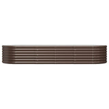 Boîte de planification de Vidaxl 224x80x36 cm en poudre et en acier recouvert de brun