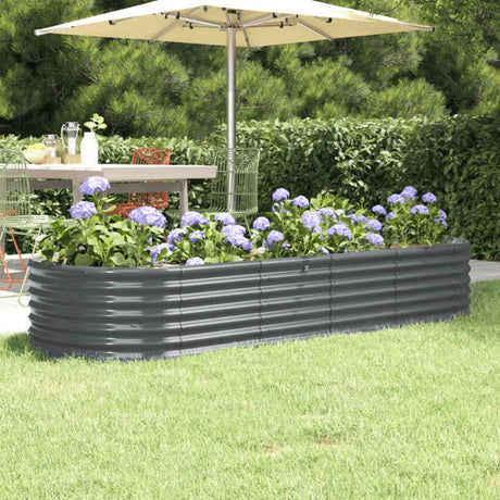 Boîte de planification Vidaxl 224x80x36 cm - Anthracite en acier recouvert de