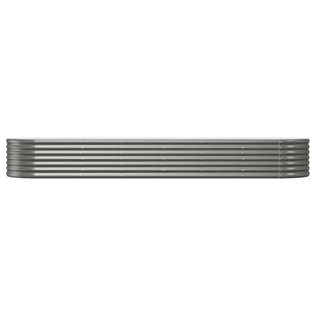 Boîte de planification de Vidaxl 296x80x36 cm en poudre et gris en acier recouvert