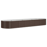 Boîte de planification de Vidaxl 296x80x36 cm en poudre et en acier recouvert de brun
