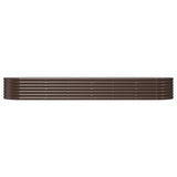 Boîte de planification de Vidaxl 296x80x36 cm en poudre et en acier recouvert de brun