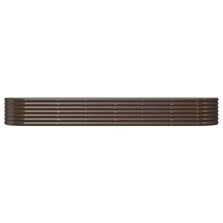 Boîte de planification de Vidaxl 296x80x36 cm en poudre et en acier recouvert de brun
