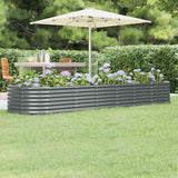 Boîte de planification de Vidaxl 296x80x36 cm en poudre et en acier recouvert d'anthracite -colored