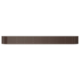 Boîte de planification Vidaxl 368x80x36 cm en poudre et en acier recouvert de brun