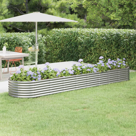 Jardinière Vidaxx 368x80x36 cm acier thermolaqué couleur argent