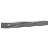 Boîte de planification de Vidaxl 440x80x36 cm en poudre et gris en acier recouvert