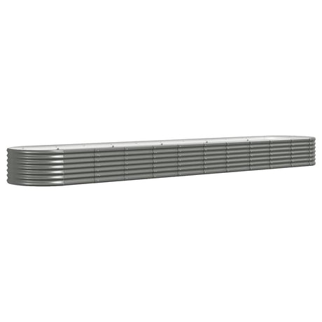 Boîte de planification de Vidaxl 440x80x36 cm en poudre et gris en acier recouvert
