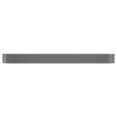 Boîte de planification de Vidaxl 440x80x36 cm en poudre et gris en acier recouvert