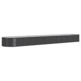 Vidaxl Planning Box 440x80x36 cm en poudre et en acier recouvert d'anthracite -colored