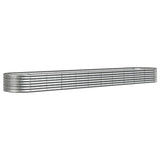 Boîte de planification Vidaxl 440x80x36 cm en poudre en poudre en argent en acier coloré
