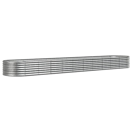 Boîte de planification Vidaxl 440x80x36 cm en poudre en poudre en argent en acier coloré