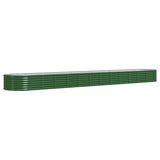 Boîte de planification Vidaxl 512x80x36 cm en poudre et en acier recouvert de vert