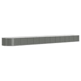 Boîte de planification de Vidaxl 512x80x36 cm en poudre et gris en acier recouvert