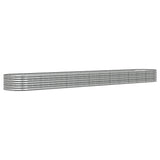 Vidaxl planteur 512x80x36 cm en poudre en poudre en argent en acier coloré