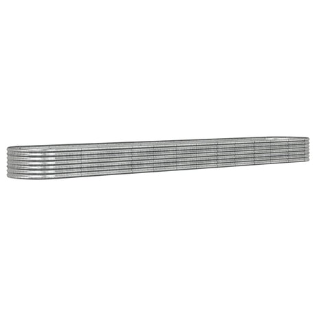 Vidaxl planteur 512x80x36 cm en poudre en poudre en argent en acier coloré
