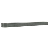 Boîte de planification Vidaxl 620x80x36 cm en poudre-gris en acier recouvert