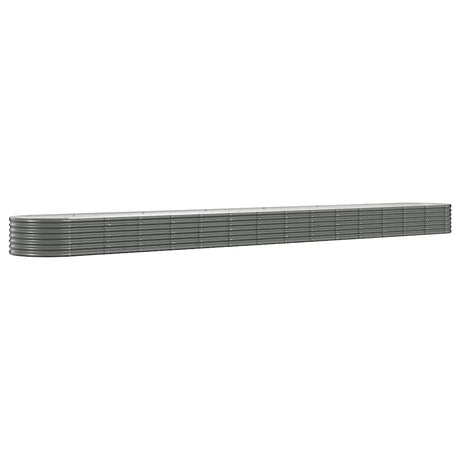 Boîte de planification Vidaxl 620x80x36 cm en poudre-gris en acier recouvert