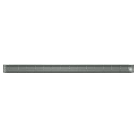 Boîte de planification Vidaxl 620x80x36 cm en poudre-gris en acier recouvert