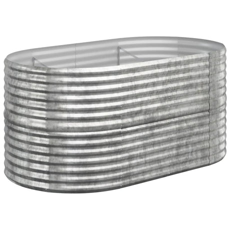 Vidaxl planteur 152x80x68 cm en poudre à argent en acier en acier coloré