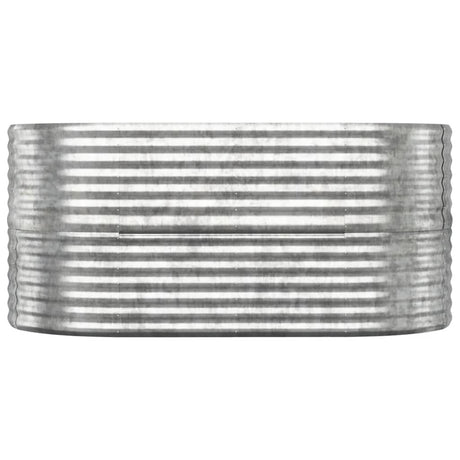 Vidaxl planteur 152x80x68 cm en poudre à argent en acier en acier coloré