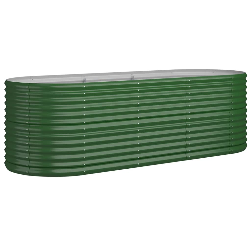 Vidaxl plantenbak 224x80x68 cm gepoedercoat staal groen