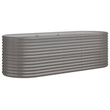Boîte de planification Vidaxl 224x80x68 cm en poudre-gris en acier recouvert