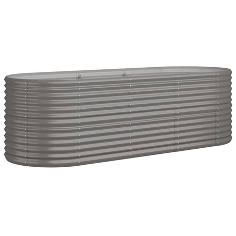 Boîte de planification Vidaxl 224x80x68 cm en poudre-gris en acier recouvert
