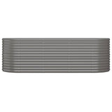 Boîte de planification Vidaxl 224x80x68 cm en poudre-gris en acier recouvert