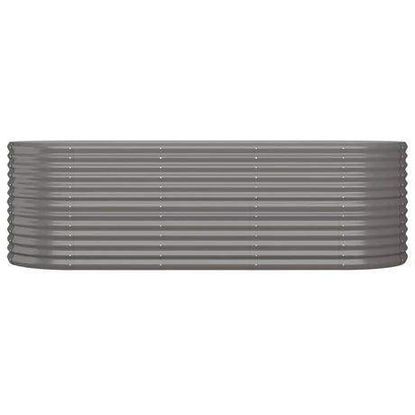Boîte de planification Vidaxl 224x80x68 cm en poudre-gris en acier recouvert