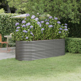 Boîte de planification Vidaxl 224x80x68 cm en poudre-gris en acier recouvert