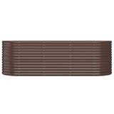 Boîte de planification Vidaxl 224x80x68 cm en poudre et en acier recouvert de brun